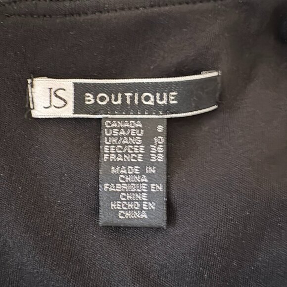 JS Boutique Black & White Printed Halter Evening Gown • Size 8 - Picture 2 of 8